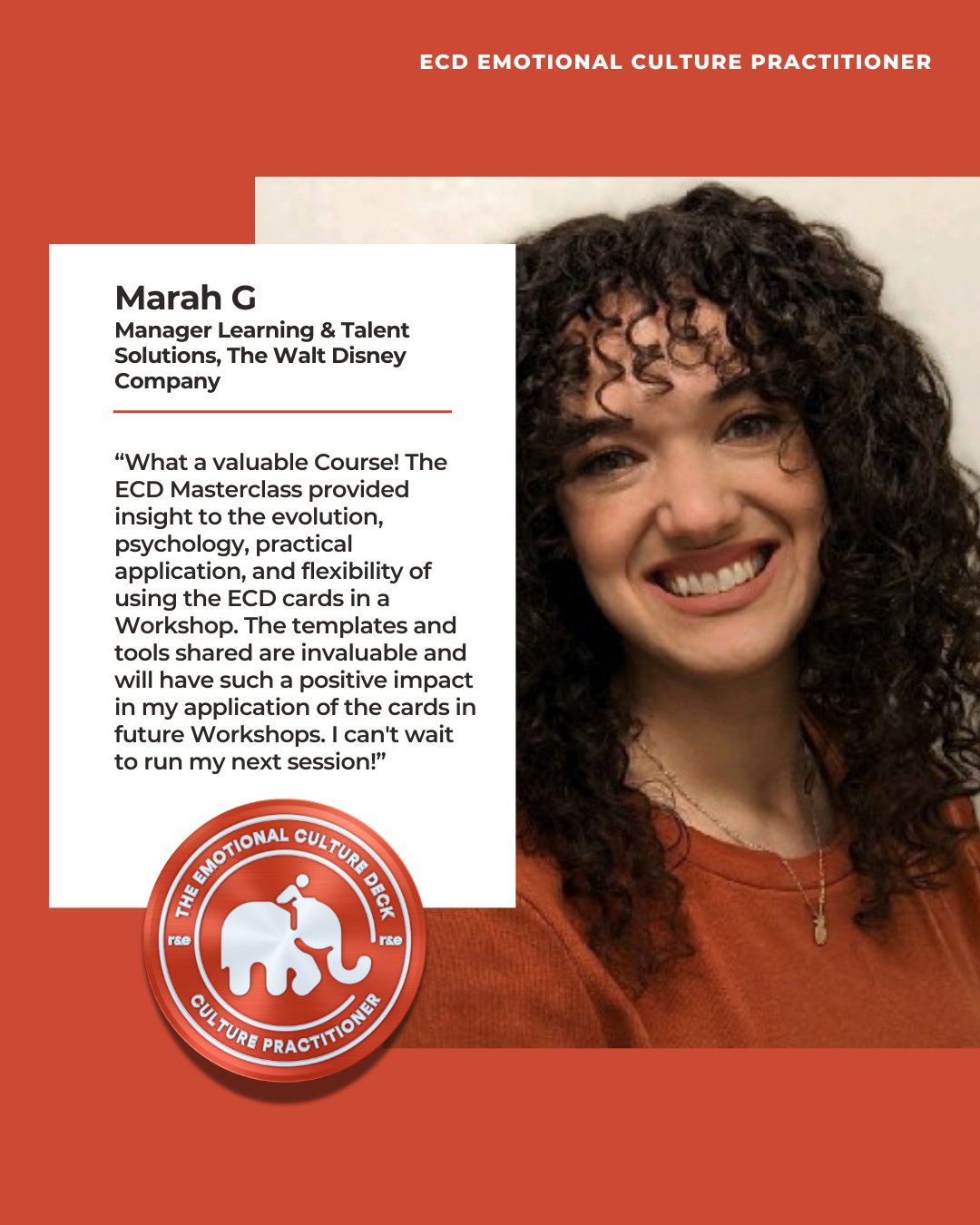 Marah G, Manager Learning & Talent at Walt Disney Company — course review
